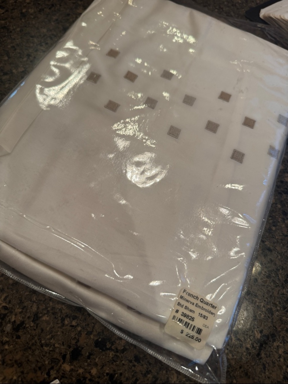 DEA French Quarter Minerva Embroidered Standard Shams (2) Silver White